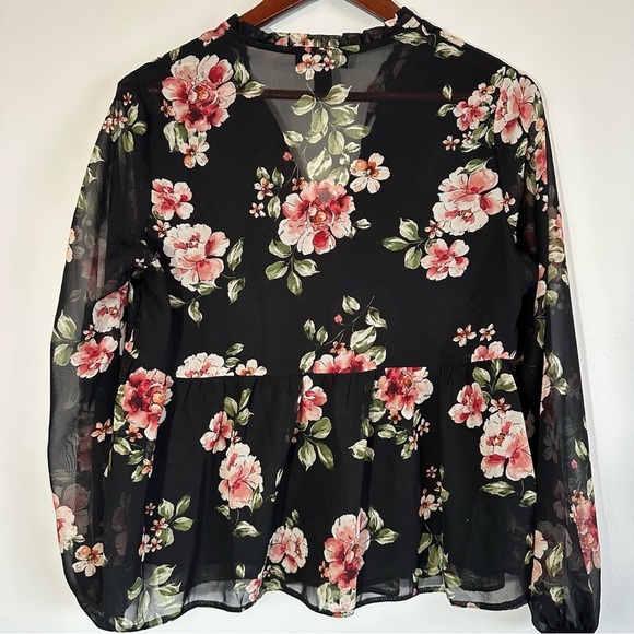 ASOS New Look Floral Peplum Blouse Size 6 - Picture 4 of 11